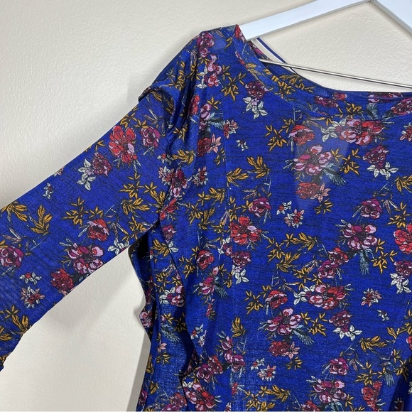 Free People Blue Floral Blouse - Picture 2 of 11